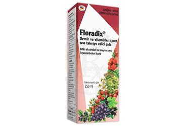 FLORADIX DEMIR VE VITAMINLER ICEREN SIVI TAKVIYE EDICI GIDA 250 ml şişe