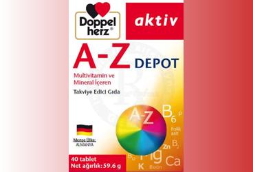 DOPPELHERZ A-Z DEPOT MULTIVITAMIN VE MINERAL ICEREN TAKVIYE EDICI GIDA 40 tablet