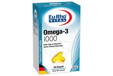 EURHO VITAL OMEGA-3 1000 BALIK YAGI VE VITAMIN E ICEREN TAKVIYE EDICI GIDA 60 kapsül