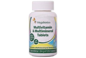 MEGABIOTICS MUTLIVITAMIN & MULTIMINERAL TABLET TAKVIYE EDICI GIDA 60 tablet