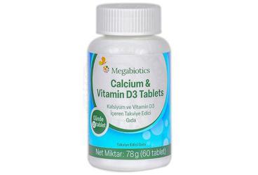 MEGABIOTICS CALCIUM & VITAMIN D3 TAKVIYE EDICI GIDA 60 tablet