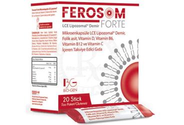 FEROSOM FORTE DEMIR VE VITAMIN ICEREN STICK TAKVIYE EDICI GIDA 20 saşe