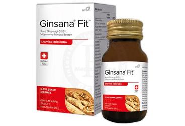 GINSANA FIT KORE GINSENGI G115, VITAMIN VE MINERAL ICEREN TAKVIYE EDICI GIDA 60 tablet