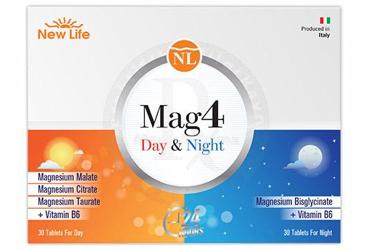 NEW LIFE MAG4 DAY&NIGHT MAGNEZYUM VE VITAMIN B6 ICEREN TAKVIYE EDICI GIDA TABLET 30+30 tablet