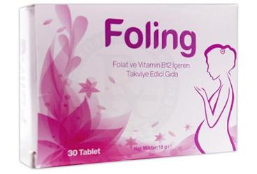 FOLING FOLAT VE VITAMIN B12 ICEREN TAKVIYE EDICI GIDA 30 tablet