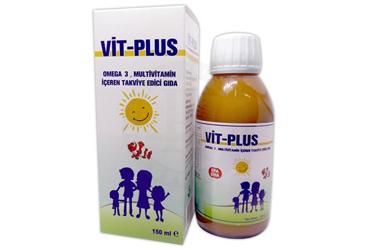 VIT-PLUS OMEGA3, MULTIVITAMIN ICEREN TAKVIYE EDICI GIDA 150 ml şişe