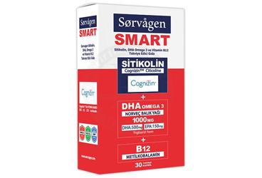 SORVAGEN SMART SITIKOLIN, DHA OMEGA 3 VE VITAMIN B12 ICEREN TAKVIYE EDICI GIDA 30 kapsül