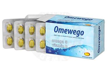 OMEWEGO OMEGA 3 VITAMIN D ICEREN YUMUSAK KAPSUL 50 kapsül