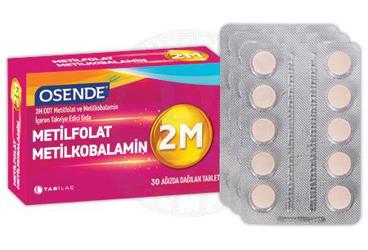 OSENDE 2M ODT METILFOLAT METILKOBALAMIN ICEREN TAKVIYE EDICI GIDA 30 tablet