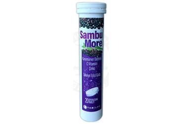 SAMBUMORE KARA MURVER, C VITAMINI, CINKO ICEREN EFERVESAN TABLET TAKVIYE EDICI GIDA 20 tablet