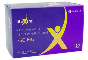 LIFEXTRA KARNIYARIK OTU (PSYLLIUM HUSKS FIBRE) ICEREN TAKVIYE EDICI GIDA 750 mg 120 kapsül