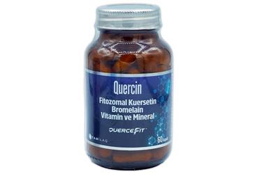 QUERCIN FITOZOMAL KUERSETIN BROMELAIN VITAMIN VE MINERAL ICEREN TAKVIYE EDICI GIDA 60 kapsül