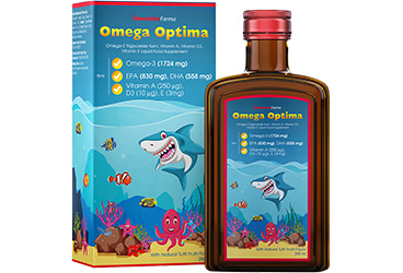 IMUNEKS FARMA OMEGA OPTIMA OMEGA-3, VITAMIN A, VITAMIN D3, VITAMIN E ICEREN TAKVIYE EDICI GIDA 250 ml şişe