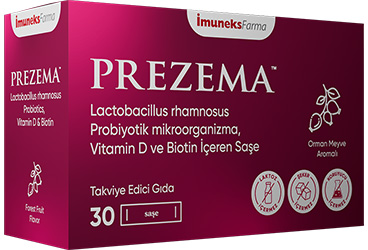 IMUNEKS FARMA PREZEMA PROBIYOTIK, VITAMIN D VE BIOTIN ICEREN TAKVIYE EDICI GIDA SASE 30 saşe