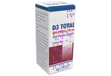D3 TOTAL 200.000 IU/10 ML ORAL DAMLA, ÇÖZELTİ, 1 ADET