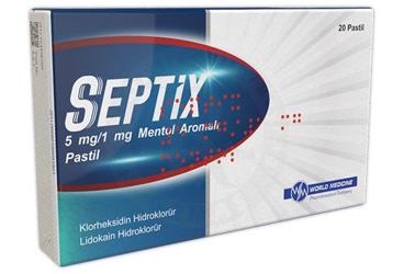 Septix 5 mg/1 mg Mentol Aromalı Pastil