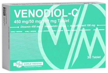 VENODİOL-C 450 MG/50 MG/100 MG TABLET , 30 ADET