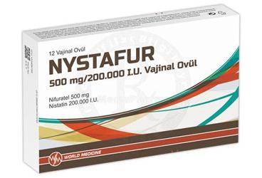 NYSTAFUR 500 MG/200.000 I.U. VAJİNAL OVÜL, 12 ADET