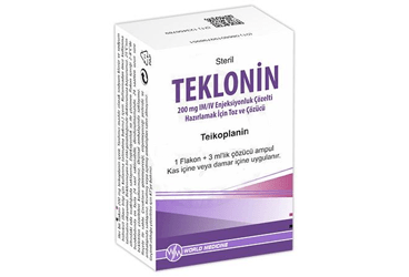 TEKLONİN 200 MG IM/IV ENJEKSİYONLUK ÇÖZELTİ HAZIRLAMAK İÇİN TOZ VE ÇÖZÜCÜ, 1 FLAKON + 1 ÇÖZÜCÜ AMPUL