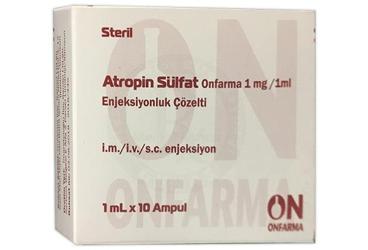 ATROPİN SÜLFAT ONFARMA 1 MG/1 ML ENJEKSİYONLUK ÇÖZELTİ, 10 ADET