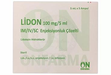 LİDON 100 MG/5 ML IM/IV/SC ENJEKSİYONLUK ÇÖZELTİ, 10 ADET