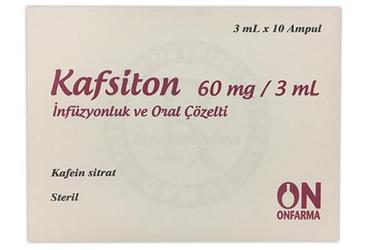 KAFSİTON 60 MG/3 ML İNFÜZYONLUK VE ORAL ÇÖZELTİ, 10 ADET