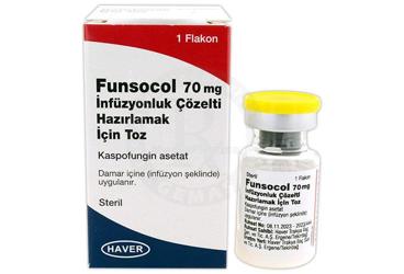 FUNSOCOL 70 MG İNFÜZYONLUK ÇÖZELTİ HAZIRLAMAK İÇİN TOZ , 1 ADET