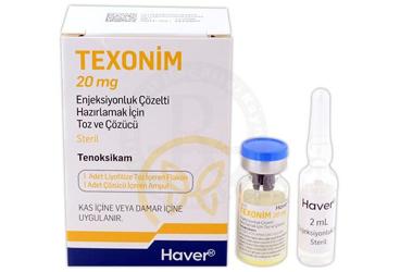 Texonim 20 mg Enjeksiyonluk Çözelti Hazırlamak İçin Toz ve Çözücü, 1 adet toz içeren flakon + 1 adet çözücü içeren ampul