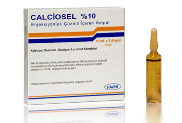 CALCİOSEL 225 mg + 572 mg / 10 mL ENJEKSIYONLUK ÇÖZELTI