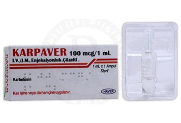KARPAVER 100 MCG/1 ML I.V./I.M. ENJEKSİYONLUK ÇÖZELTİ, 1 ADET