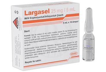 Largasel 25 mg/5 mL I.M./I.V. Enjeksiyonluk/İnfüzyonluk Çözelti, 10 ADET