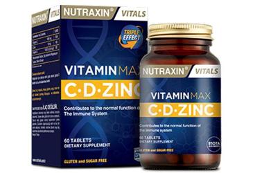 NUTRAXIN VITAMIN MAX C D ZINC TAKVIYE EDICI GIDA 60 tablet