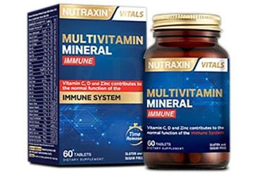 NUTRAXIN MULTIVITAMIN/MINERAL IMMUNE TAKVIYE EDICI GIDA 60 tablet