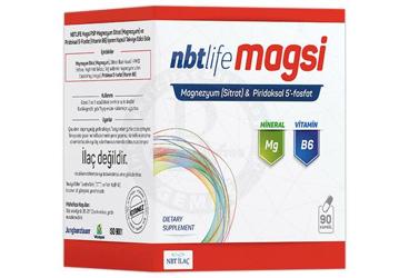 NBTLIFE MAGSI P5P MAGNEZYUM SITRAT VE PIRIDOKSAL 5-FOSFAT ICEREN TAKVIYE EDICI GIDA 90 kapsül