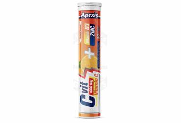 APEXIS VITAMIN C, VITAMIN D3 VE CINKO ICEREN TAKVIYE EDICI GIDA 20 tablet