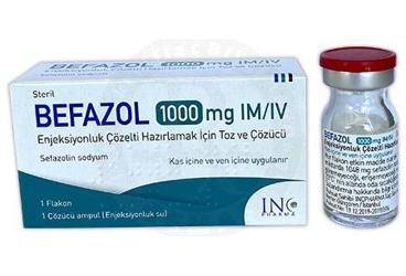 BEFAZOL 1000 MG IM/IV ENJEKSİYONLUK ÇÖZELTİ HAZIRLAMAK İÇİN TOZ VE ÇÖZÜCÜ, 1 ADET FLAKON+1 ADET ÇÖZÜCÜ AMPUL