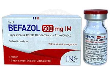BEFAZOL 500 MG IM ENJEKSİYONLUK ÇÖZELTİ HAZIRLAMAK İÇİN TOZ VE ÇÖZÜCÜ, 1 ADET FLAKON+1 ADET ÇÖZÜCÜ AMPUL