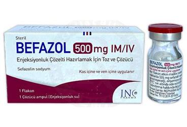 BEFAZOL 500 MG IM/IV ENJEKSİYONLUK ÇÖZELTİ HAZIRLAMAK İÇİN TOZ VE ÇÖZÜCÜ, 1 ADET FLAKON+1 ADET ÇÖZÜCÜ AMPUL