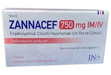 ZANNACEF 750 MG IM/ IV ENJEKSİYONLUK ÇÖZELTİ HAZIRLAMAK İÇİN TOZ VE ÇÖZÜCÜ, 1 ADET FLAKON+1 ADET ÇÖZÜCÜ AMPUL