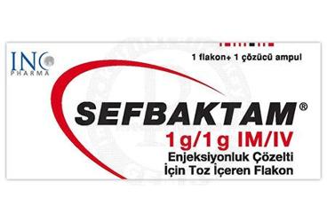 SEFBAKTAM 1 G/1 G IM/IV ENJEKSİYONLUK ÇÖZELTİ İÇİN TOZ İÇEREN FLAKON, 1 FLAKON + 1 AMPUL