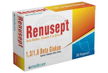 RENUSEPT 1,3/1,6 BETA GLUKAN, VITAMIN C VE CINKO ICEREN TAKVIYE EDICI GIDA 30 kapsül