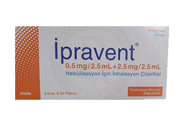 İPRAVENT 0.5 MG /2.5ML + 2.5 MG /2.5ML NEBÜLİZASYON İÇİN İNHALASYON ÇÖZELTİSİ, 20 FLAKON