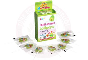 MULTIBALL KIDS MULTIVITAMIN, PREBIOTIK LOLLIPOPS 7 adet