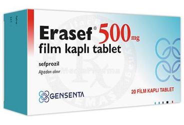 ERASEF 500 MG FİLM KAPLI TABLET, 20 ADET