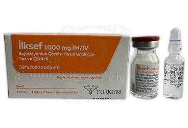 İLKSEF 1000 MG IM/IV ENJEKSİYONLUK ÇÖZELTİ HAZIRLAMAK İÇİN TOZ VE ÇÖZÜCÜ , 1 adet flakon ve 1 adet ampul