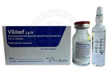 VİKİSEF 1 G IV ENJEKSİYONLUK/İNFÜZYONLUK ÇÖZELTİ HAZIRLAMAK İÇİN TOZ VE ÇÖZÜCÜ, 1 ADET FLAKON + 1 ADET AMPUL