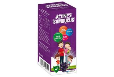 ACONEX SAMBUCUS KARA MURVER, BETA GLUKAN, VITAMIN C VE CINKO ICEREN TAKVIYE EDICI GIDA 150 ml şişe