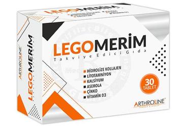 LEGOMERIM HIDROLIZE KOLLAJEN, LITOTAMNIYON, KALSIYUM, ASEROLA EKSTRESI, CINKO VE VITAMIN D3 ICEREN TAKVIYE EDICI GIDA 30 tablet