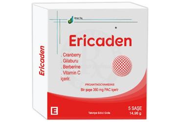 ERICADEN CRANBERRY, GILABURU, BERBERINE, VITAMIN C ICEREN TAKVIYE EDICI GIDA 7 saşe