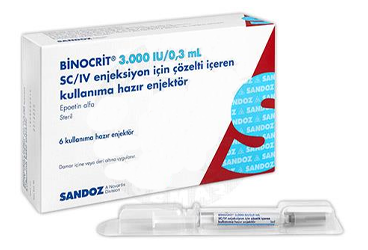 BINOCRIT 3000 IU/0.3 ML SC/IV ENJEKSİYON İÇİN ÇÖZELTİ İÇEREN KULLANIMA HAZIR ENJEKTÖR, 6 ADET